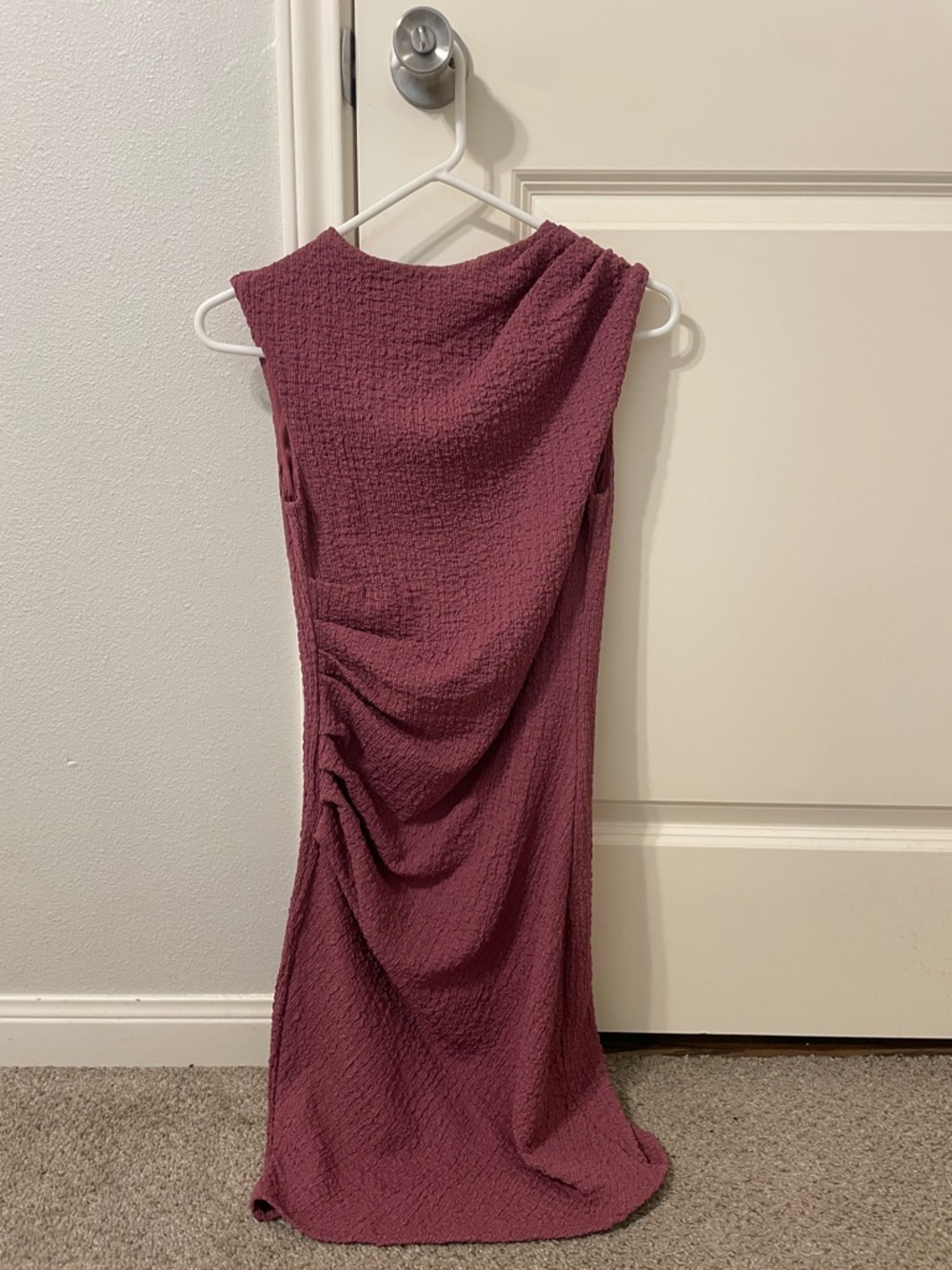 H&M Sleeveless Ruched Mini Dress in Mauve